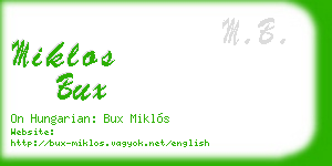 miklos bux business card